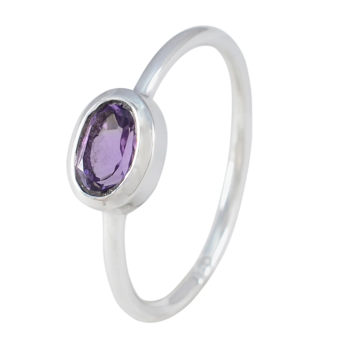 Amethyst Solitaire Japanese Silver Purple Gemstones Elegant Romantic Ring Jewelry - Image 2