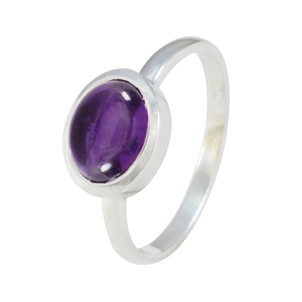 Amethyst Solitaire Korean 925 Sterling Silver Purple Gemstones Dainty Modern Ring Jewellery - Image 2