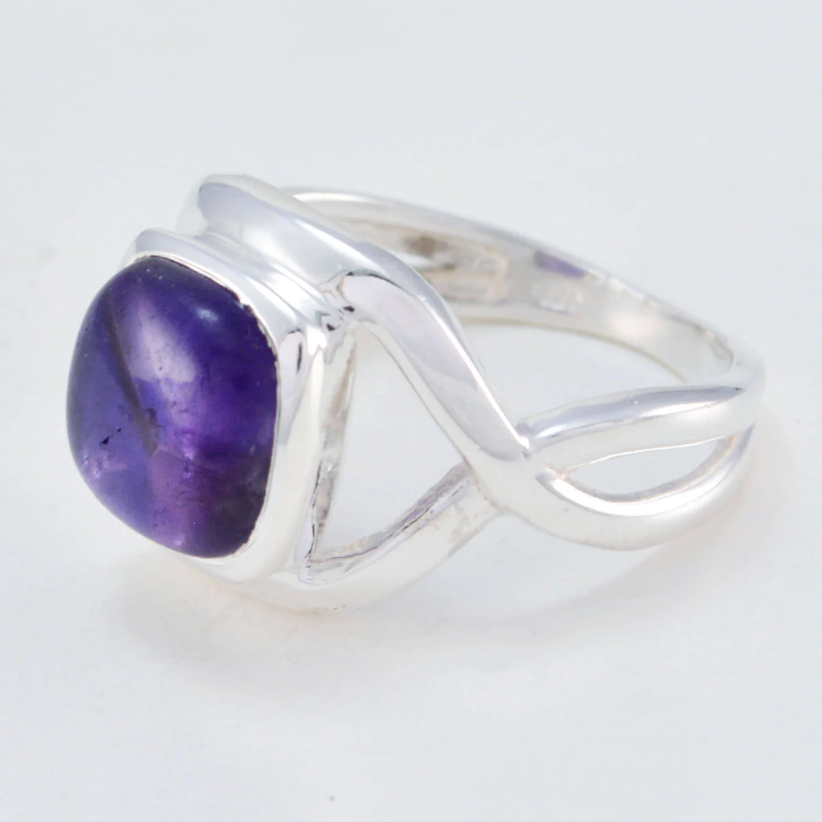 Amethyst Solitaire Moroccan 925 Sterling Silver Purple Gemstones Minimal Luxurious Ring Jewellery - Image 2
