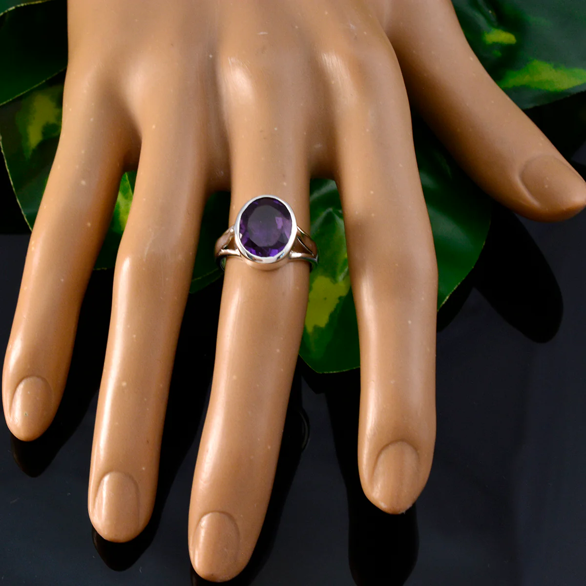 Amethyst Solitaire Russian Sterling Silver Purple Gemstone Featherlight Traditional Ring Jewelry - Image 5