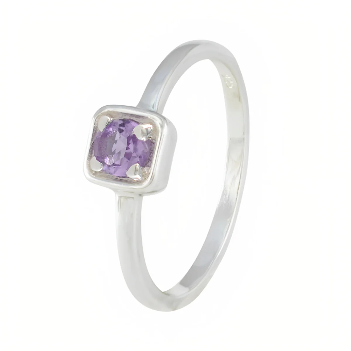 Amethyst Solitaire Turkish 925 Silver Purple Gemstones Delicate Graceful Ring Jewelry - Image 2