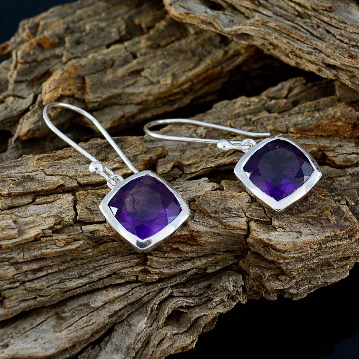 Amethyst Spanish Josephine Solitaire Dangle Purple 925 Silver Earring - Image 3