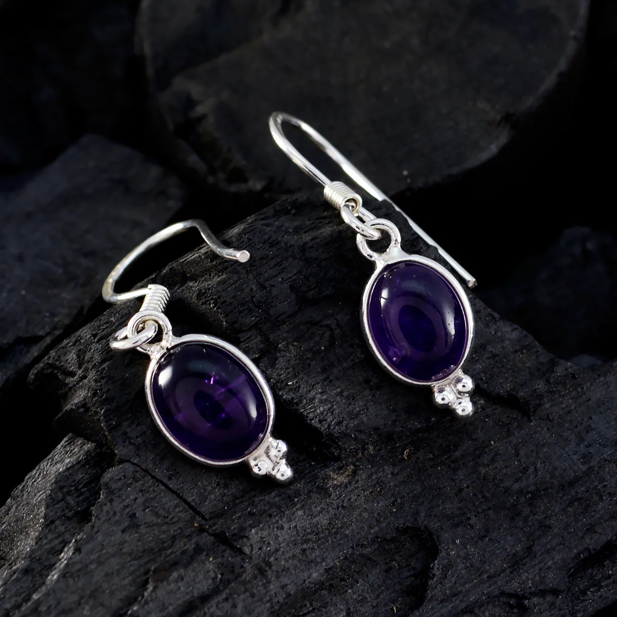 Amethyst Spanish Sofía multiple Dangle Purple 925 Sterling Silver Earring - Image 2
