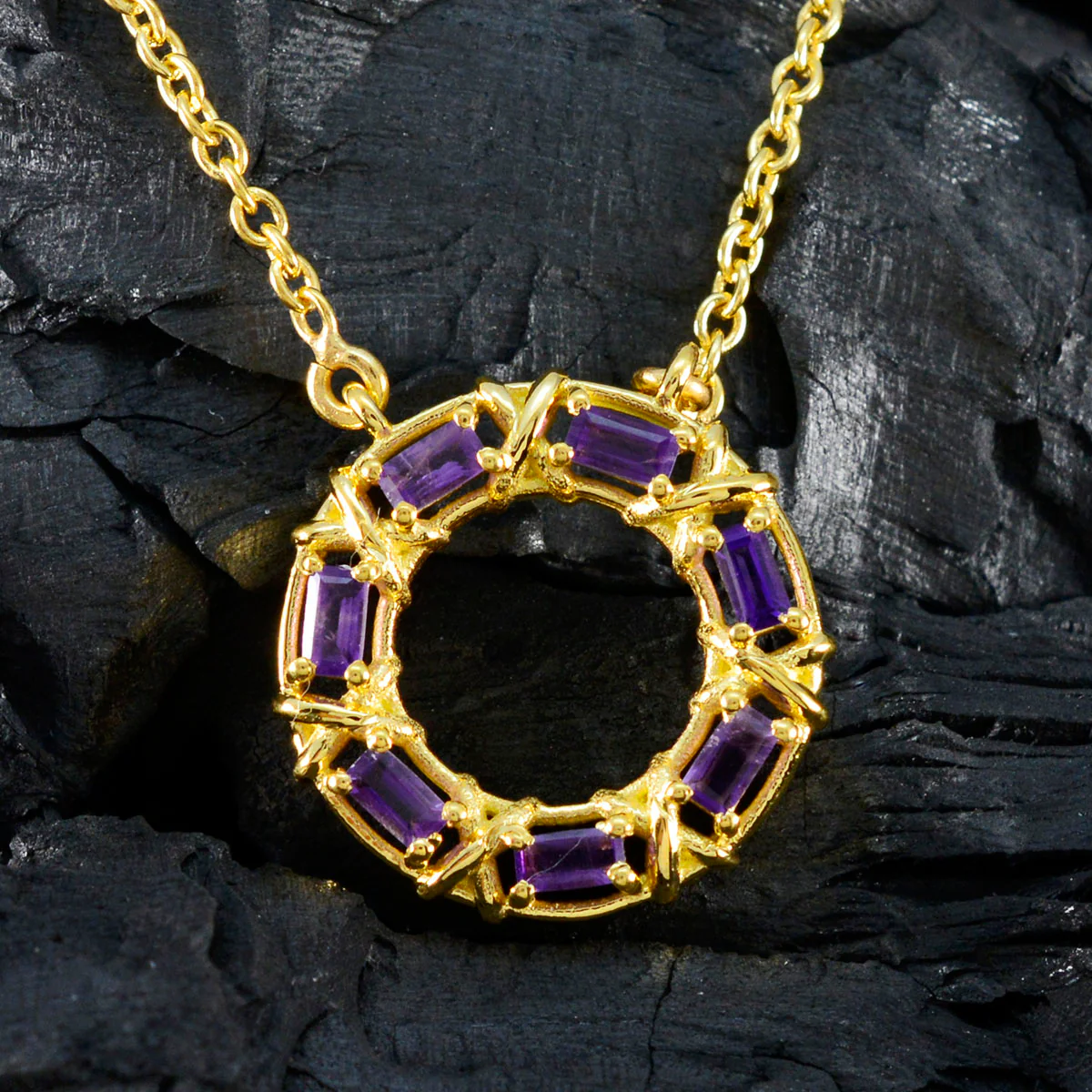 Amethyst Statement Turkish 92.5 Silver Hepta Yasmine Feminine Purple Pendant Jewellery - Image 3