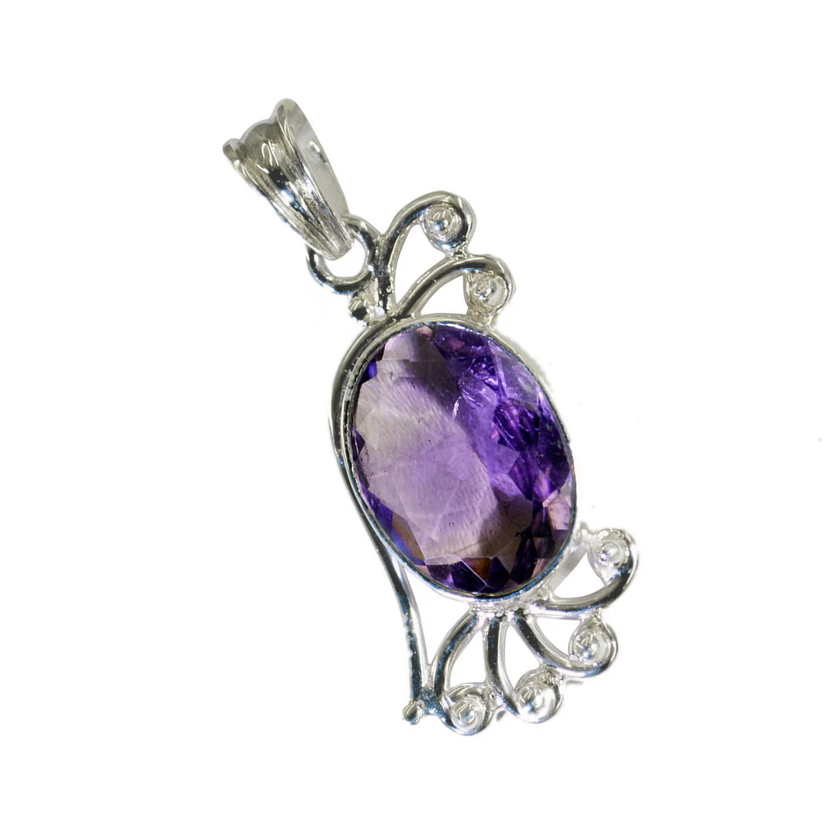 Amethyst Tiny German Sterling Silver Solitaire Lucia Engagement Purple Pendant Jewellery - Image 2