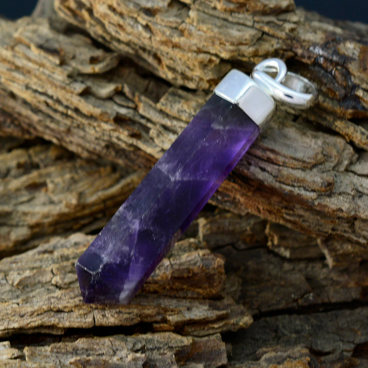 Amethyst Tiny Mexican Sterling Silver Solitaire Joaquina Contemporary Purple Pendant Jewellery - Image 2