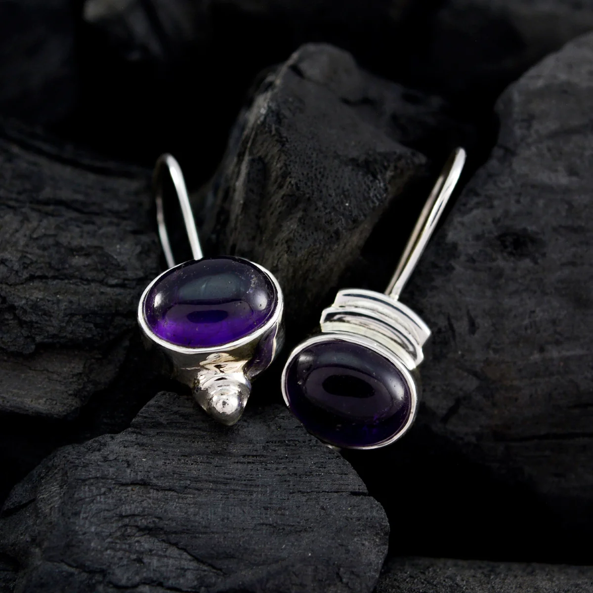 Amethyst Turkish Yuki multiple Dangle Purple 925 Sterling Silver Earring - Image 2