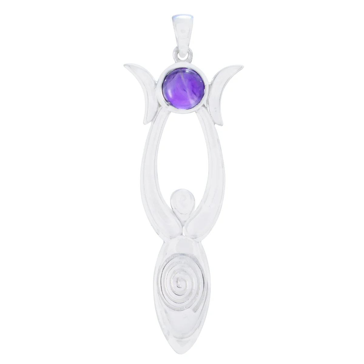 Amethyst Whisper-thin German Sterling Silver Solitaire Claire Bubble Purple Pendant Jewellery