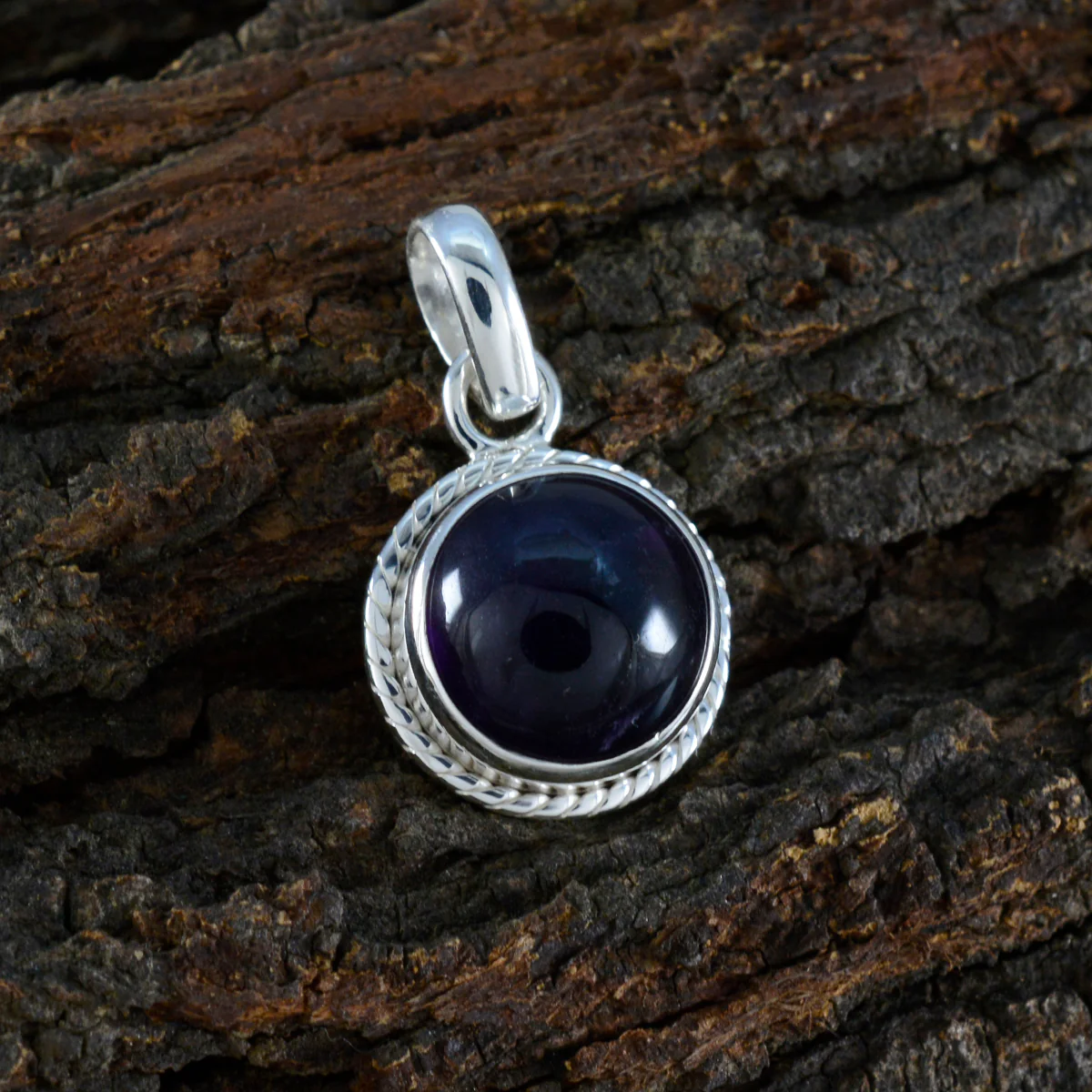 Amethyst Whisper-thin Russian Silver Solitaire Mariana Rope-Wire Purple Pendant Jewelry - Image 2