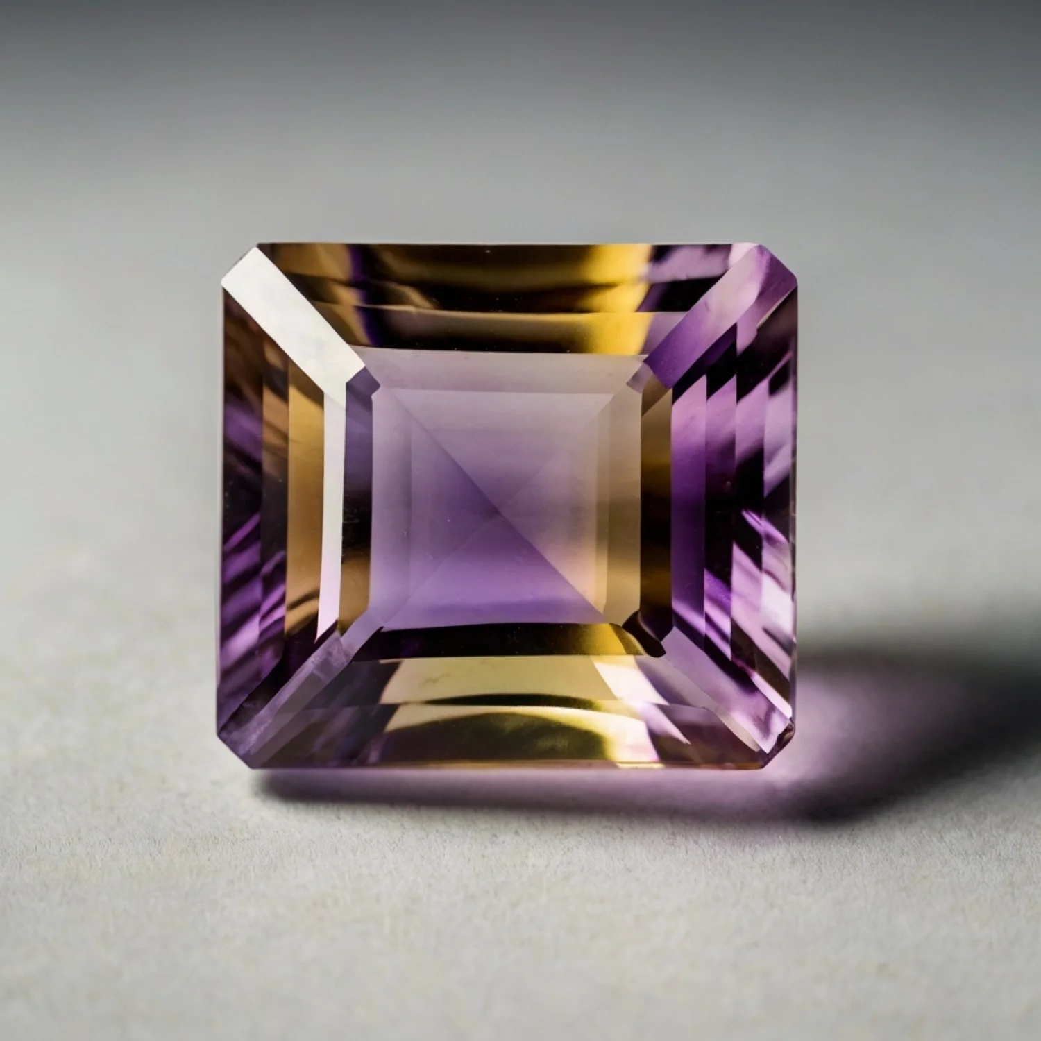 Ametrine 1PC Chunky 13x13 MM Square Faceted Multicolor Natural Semi Precious Gems