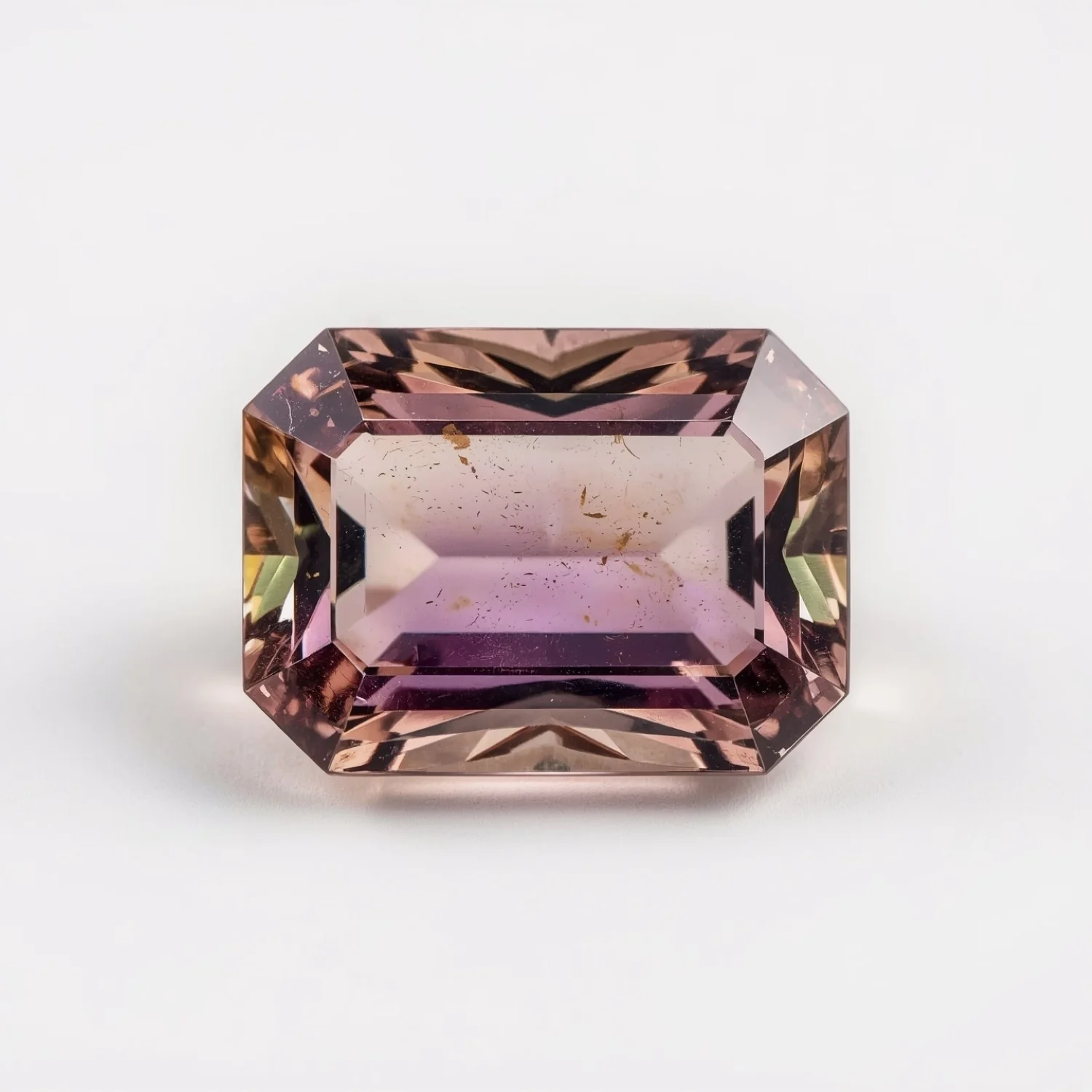 Ametrine 1PC Chunky 13x18 MM Emerald Faceted Multicolor Lustrous Semi Precious Gems