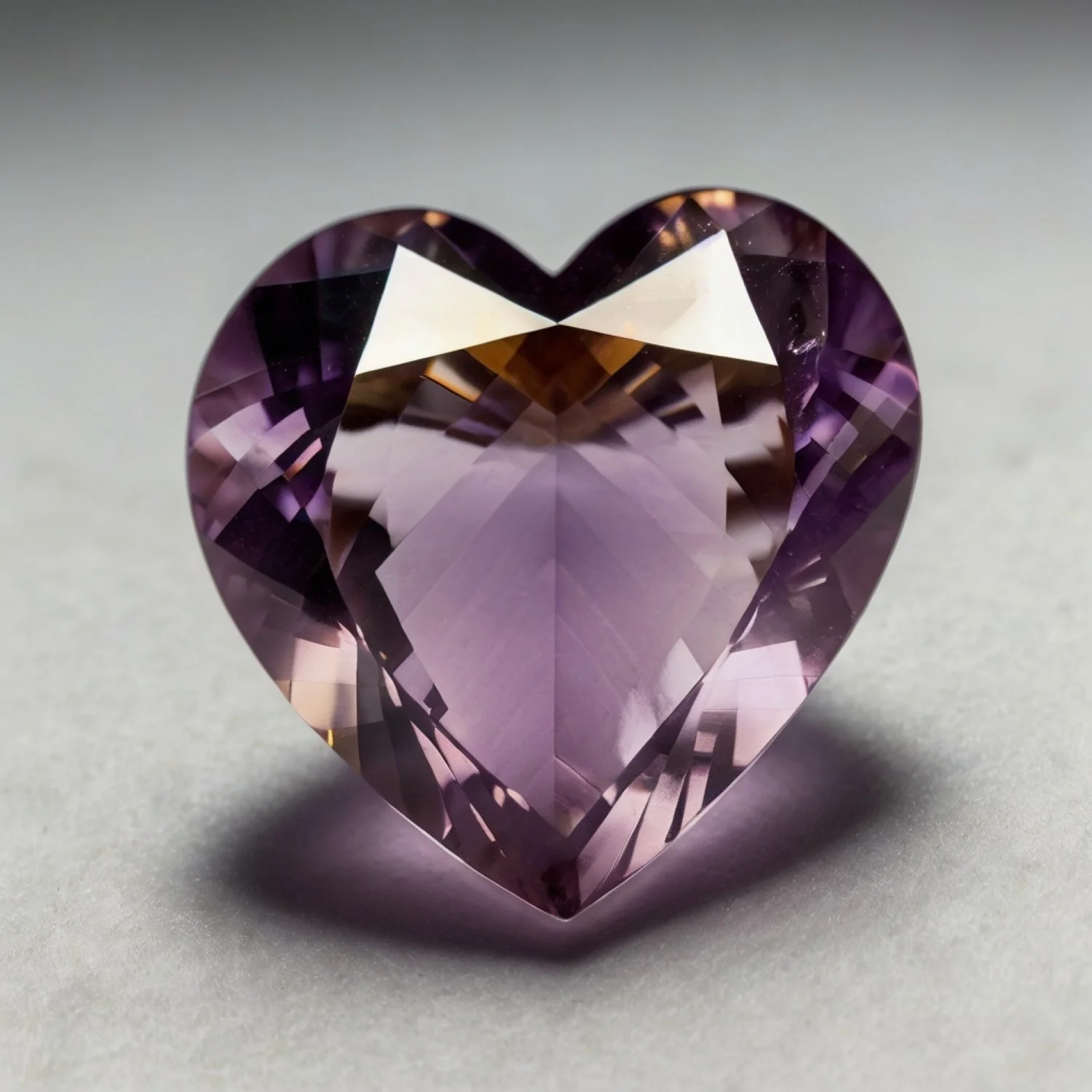 Ametrine 1PC Large 10x10 MM Heart Faceted Multicolor Shine Semi Precious Loose Gems - Image 2
