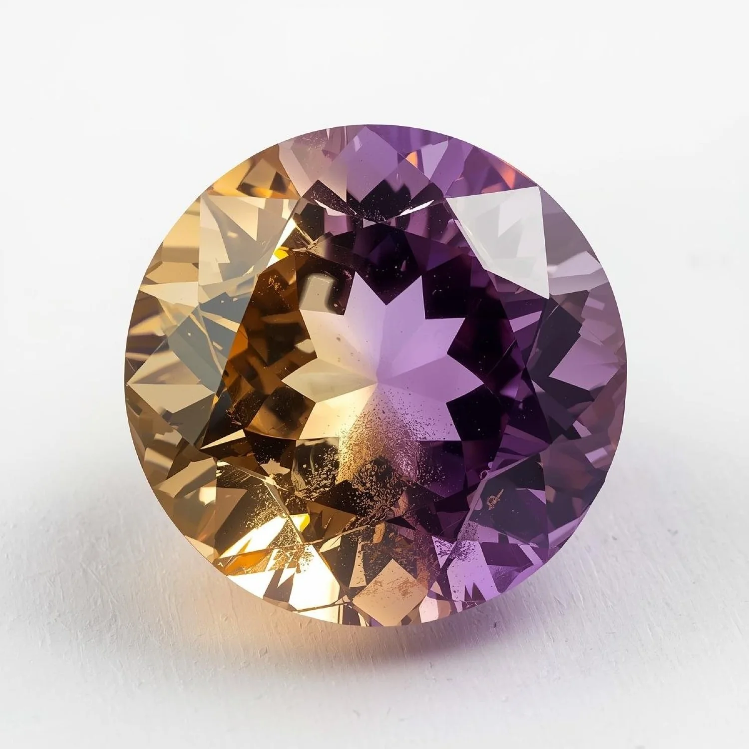 Ametrine 1PC Large 10x10 MM Round Faceted Multicolor Shine Semi Precious Loose Gems