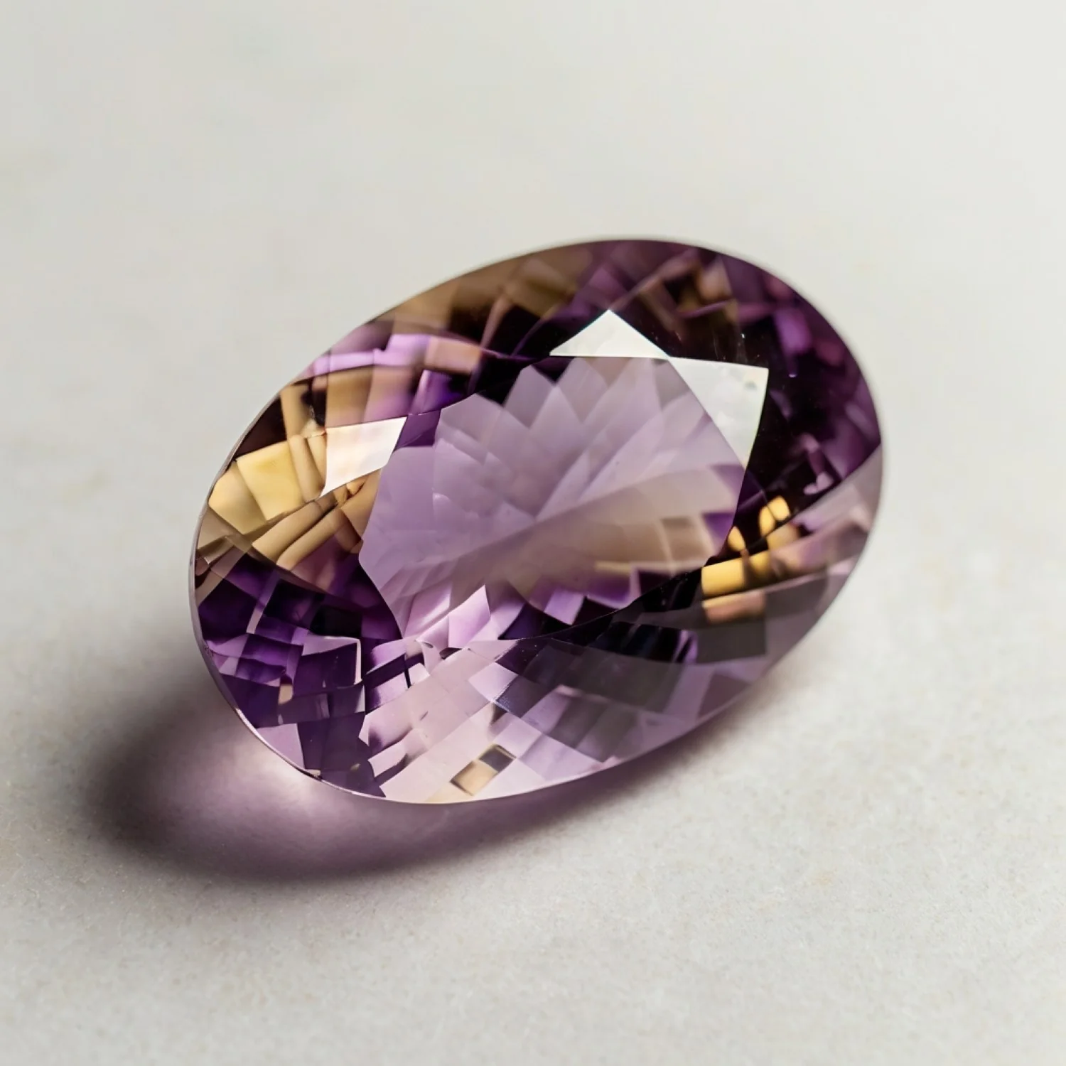 Ametrine 1PC Large 8x12 MM Oval Faceted Multicolor Natural Semi Precious Gems