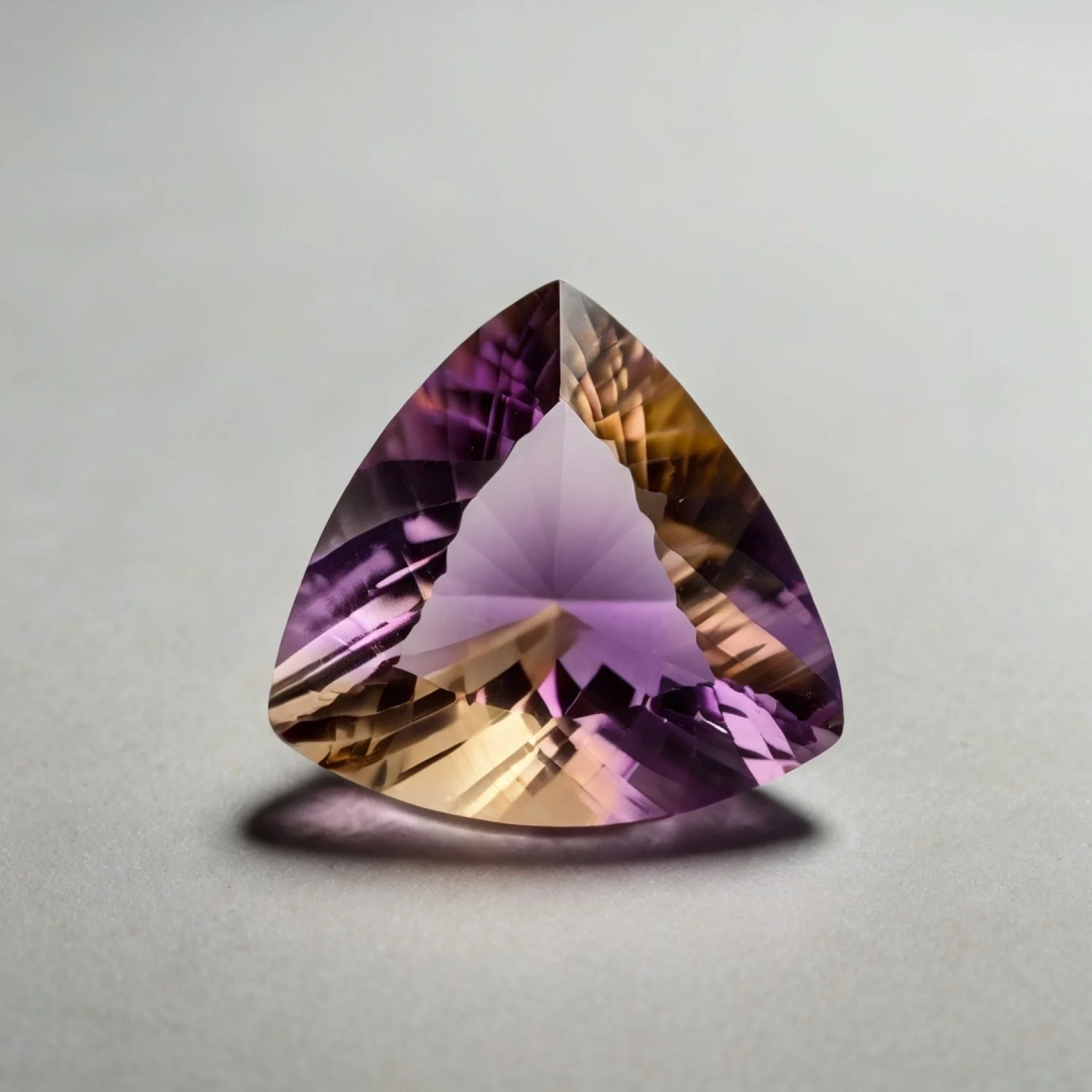 Ametrine 1PC Medium 9x9 MM Triangle Faceted Multicolor Lustrous Semi Precious Gems - Image 2