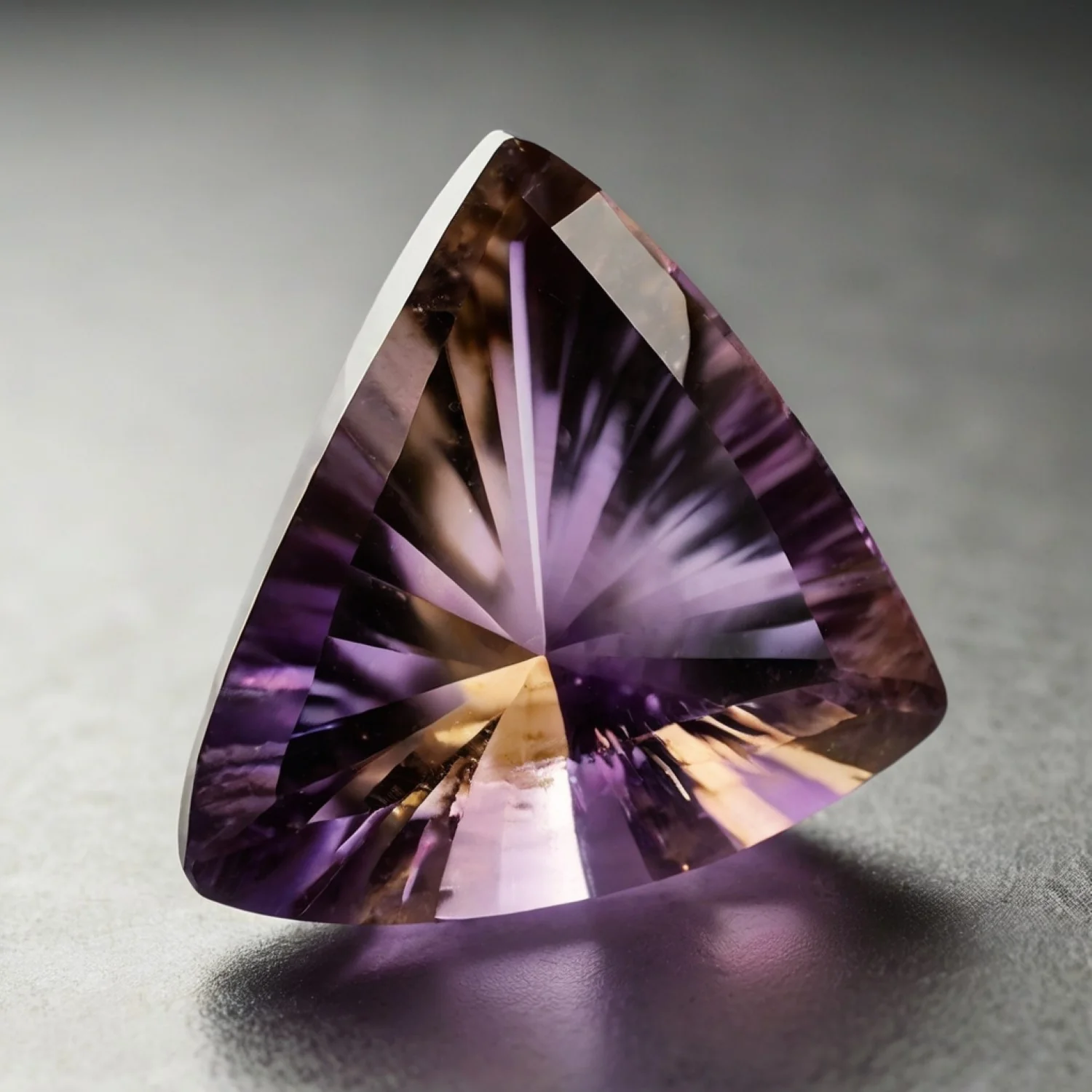 Ametrine 1PC Tiny 6x6 MM Triangle Faceted Multicolor Polished Semi Precious Loose Gems - Image 2