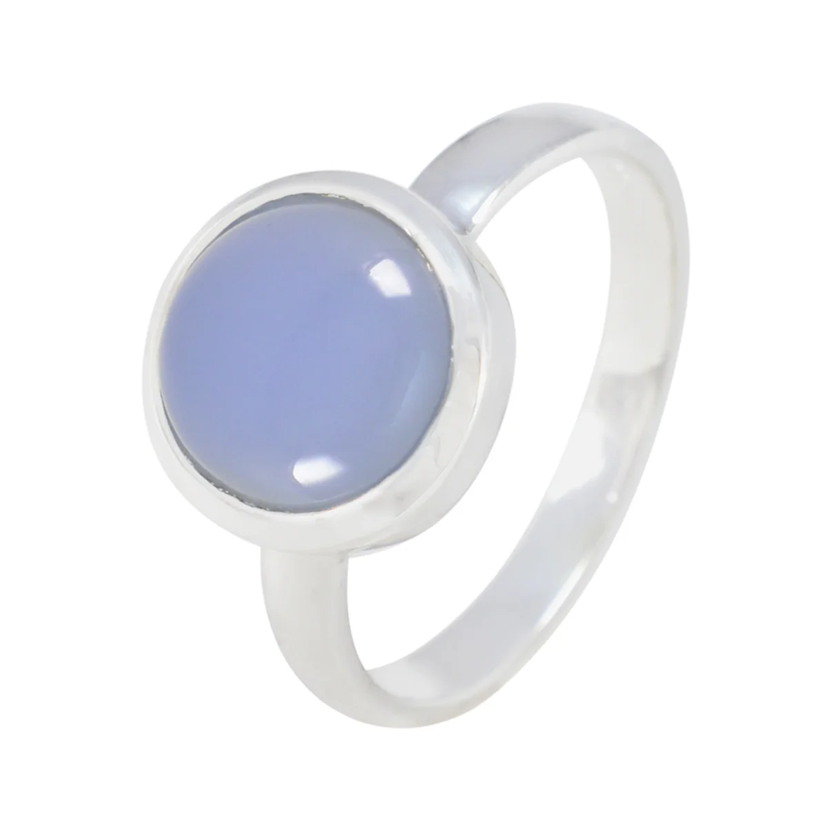 Aqua Chalcedony Solitaire Russian 925 Silver Green Gems Slim Modern Ring Jewelry - Image 2