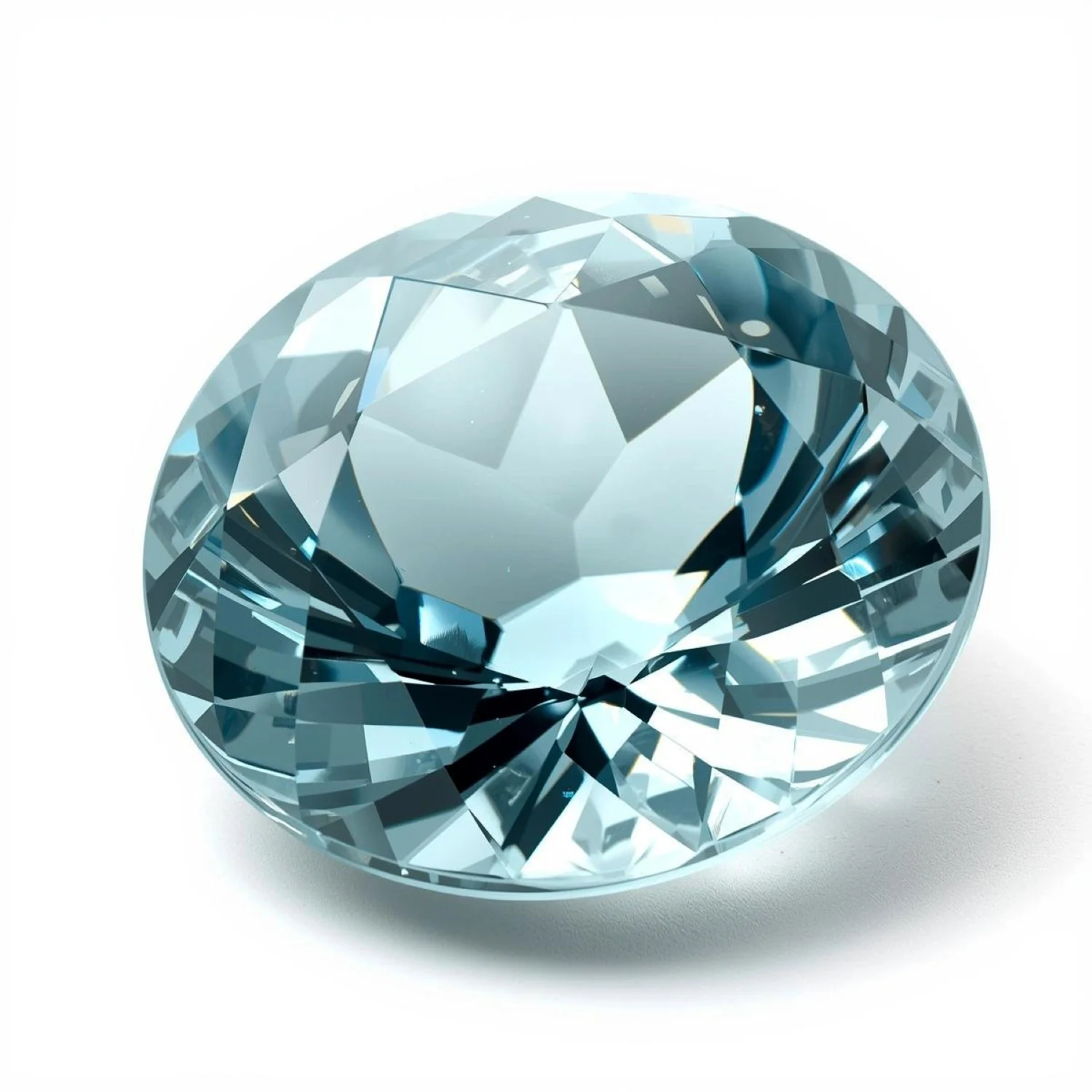 Aquamarine 1PC Chunky 14x14 MM Round Faceted Blue Genuine Semi Precious Loose Gemstones