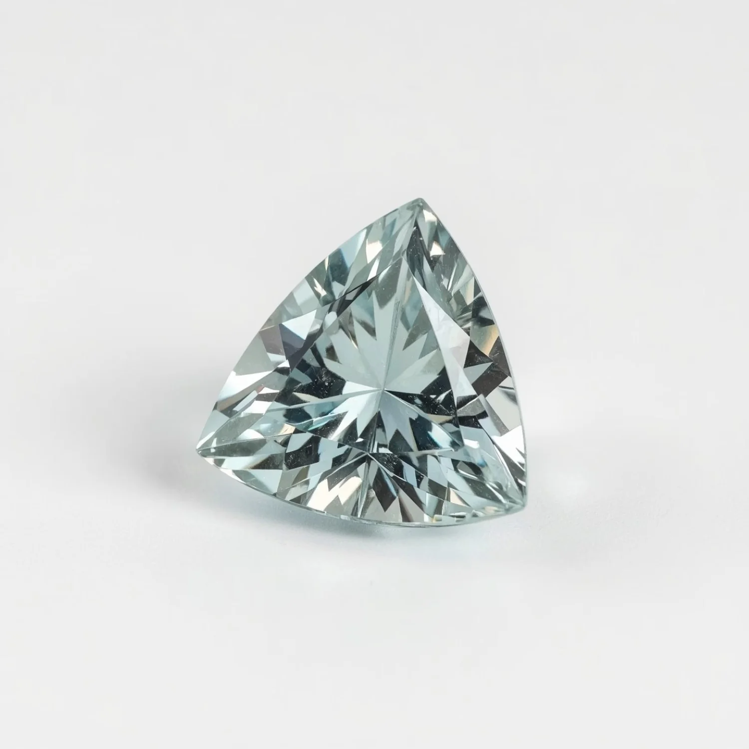 Aquamarine 1PC Large 10x10 MM Triangle Faceted Blue Shine Semi Precious Loose Gemstones - Image 2
