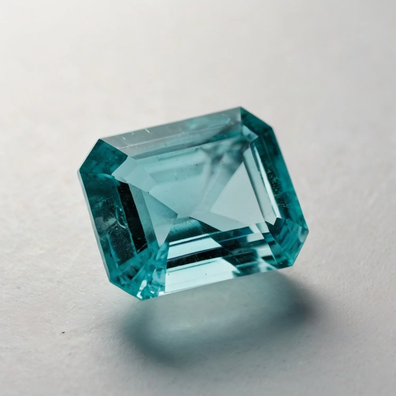 Aquamarine 1PC Large 10x14 MM Emerald Faceted Blue Luster Semi Precious Loose Gems