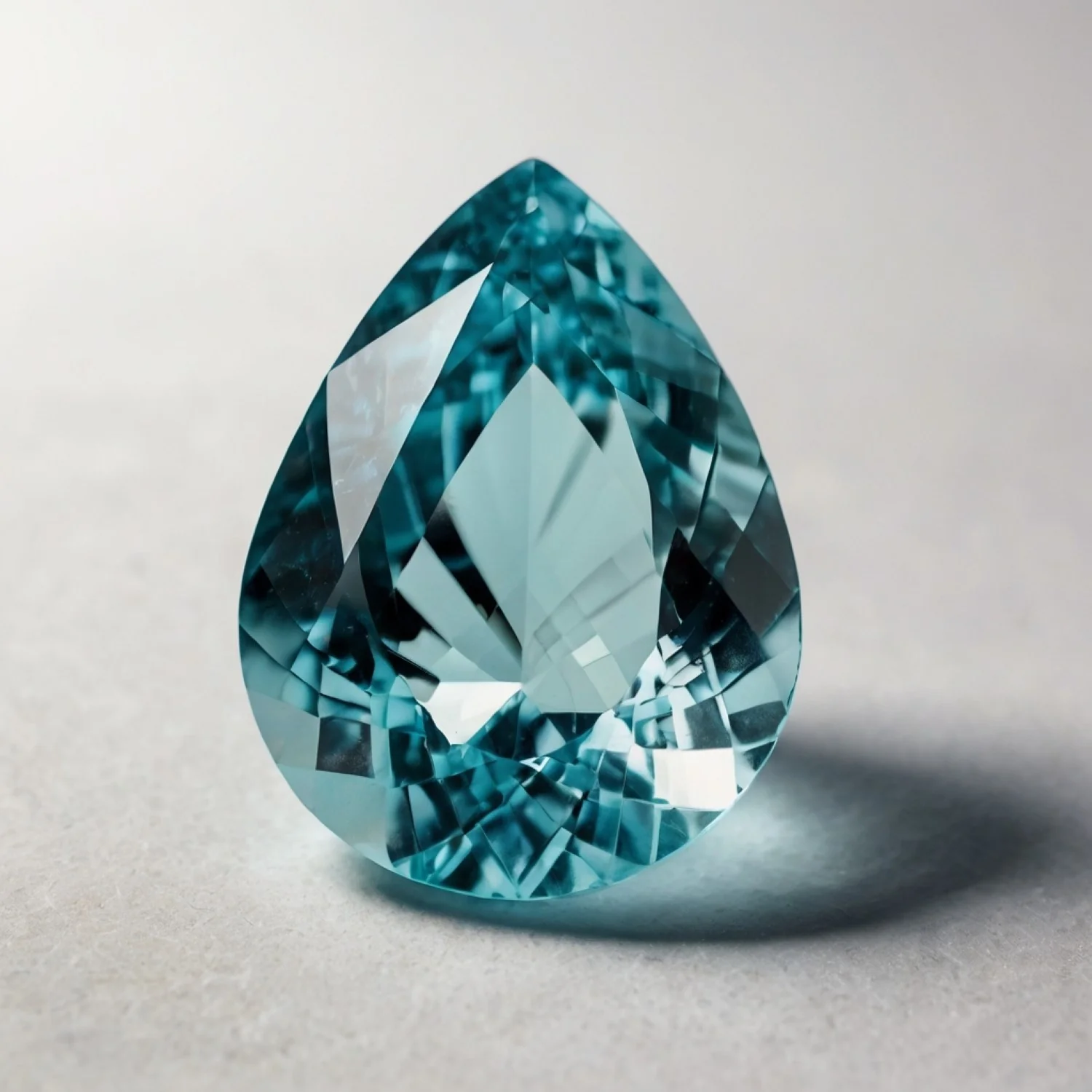 Aquamarine 1PC Medium 8x10 MM Pear Faceted Blue Luster Semi Precious Loose Gemstones - Image 2