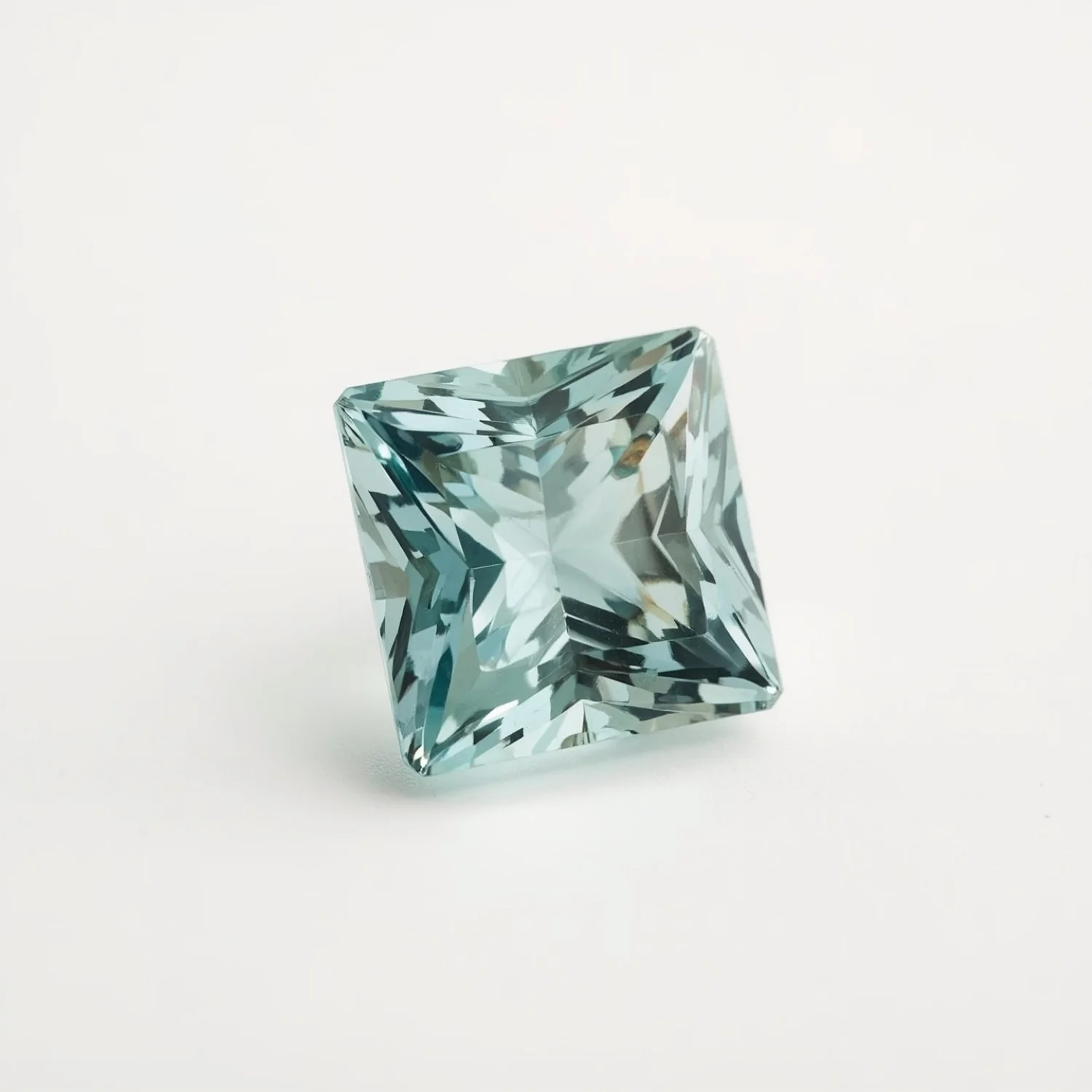 Aquamarine 1PC Medium 9x9 MM Square Faceted Blue Lustrous Semi Precious Loose Gemstone - Image 2