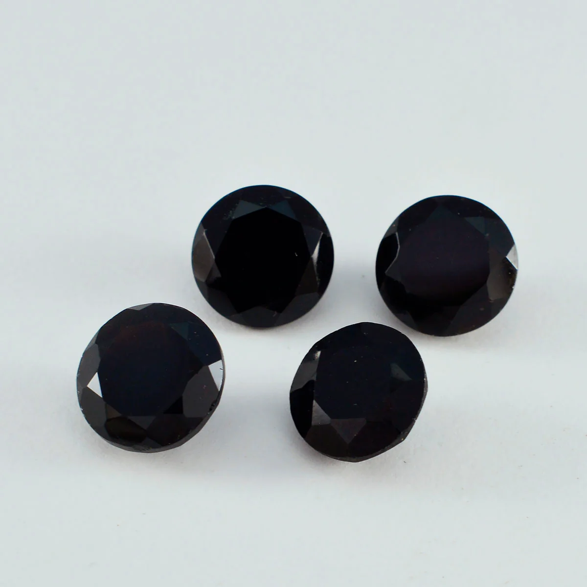 Black Onyx 10PC Tiny 3x3 MM Round Faceted Black Fiery Semi Precious Loose Gemstone - Image 2