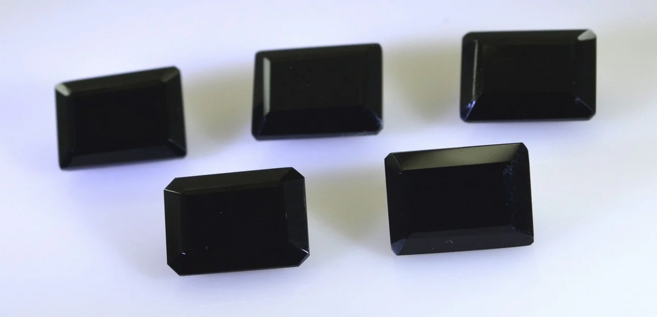 Black Onyx 10PC Tiny 3x5 MM Emerald Faceted Black High-Quality Semi Precious Loose Gems - Image 2