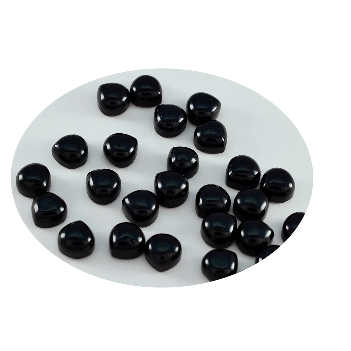 Black Onyx 10PC Tiny 4x4 MM Heart Cabochon Black Pure semi Precious Precious Gemstone - Image 2