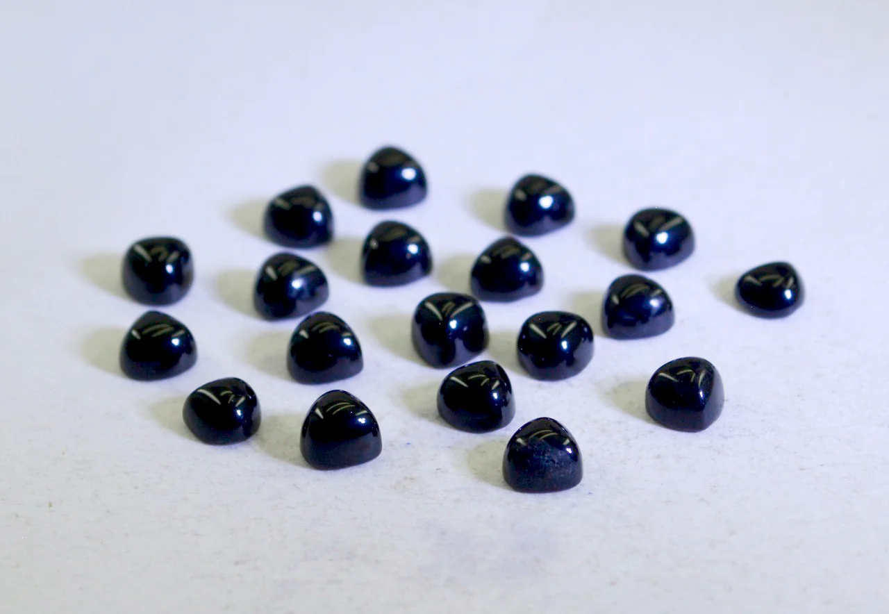 Black Onyx 10PC Tiny 4x4 MM Heart Cabochon Black Pure semi Precious Precious Gemstone - Image 3