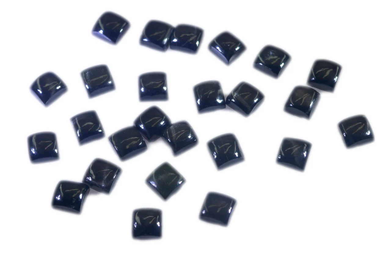 Black Onyx 10PC Tiny 4x4 MM Square Cabochon Black Luster semi Precious Precious Gemstone - Image 3