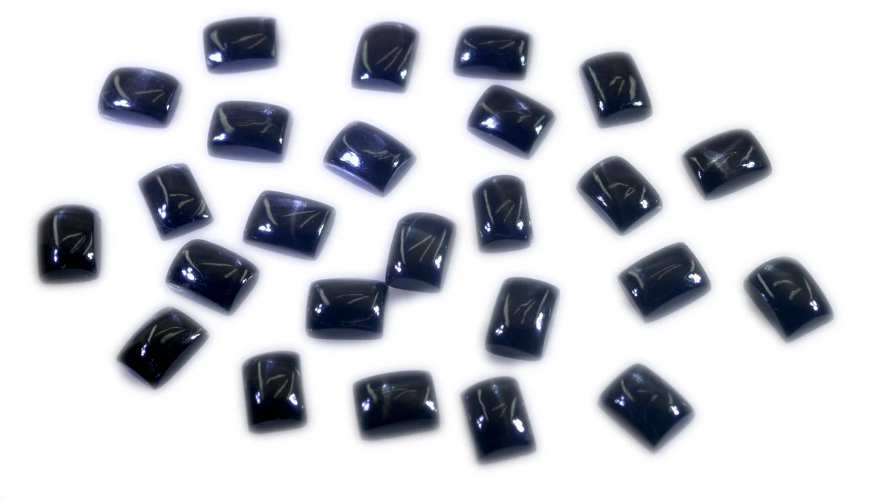 Black Onyx 10PC Tiny 4x6 MM Emerald Cabochon Black Fiery semi Precious Loose Gemstone - Image 3