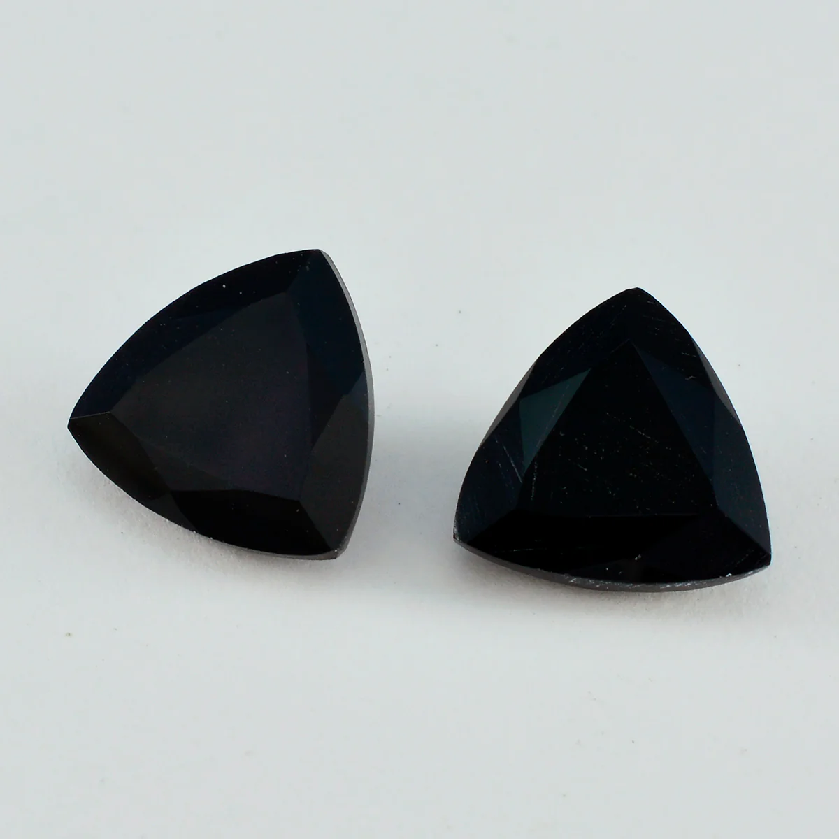 Black Onyx 10PC Tiny 5x5 MM Triangle Faceted Black Sparkling Semi Precious Gems
