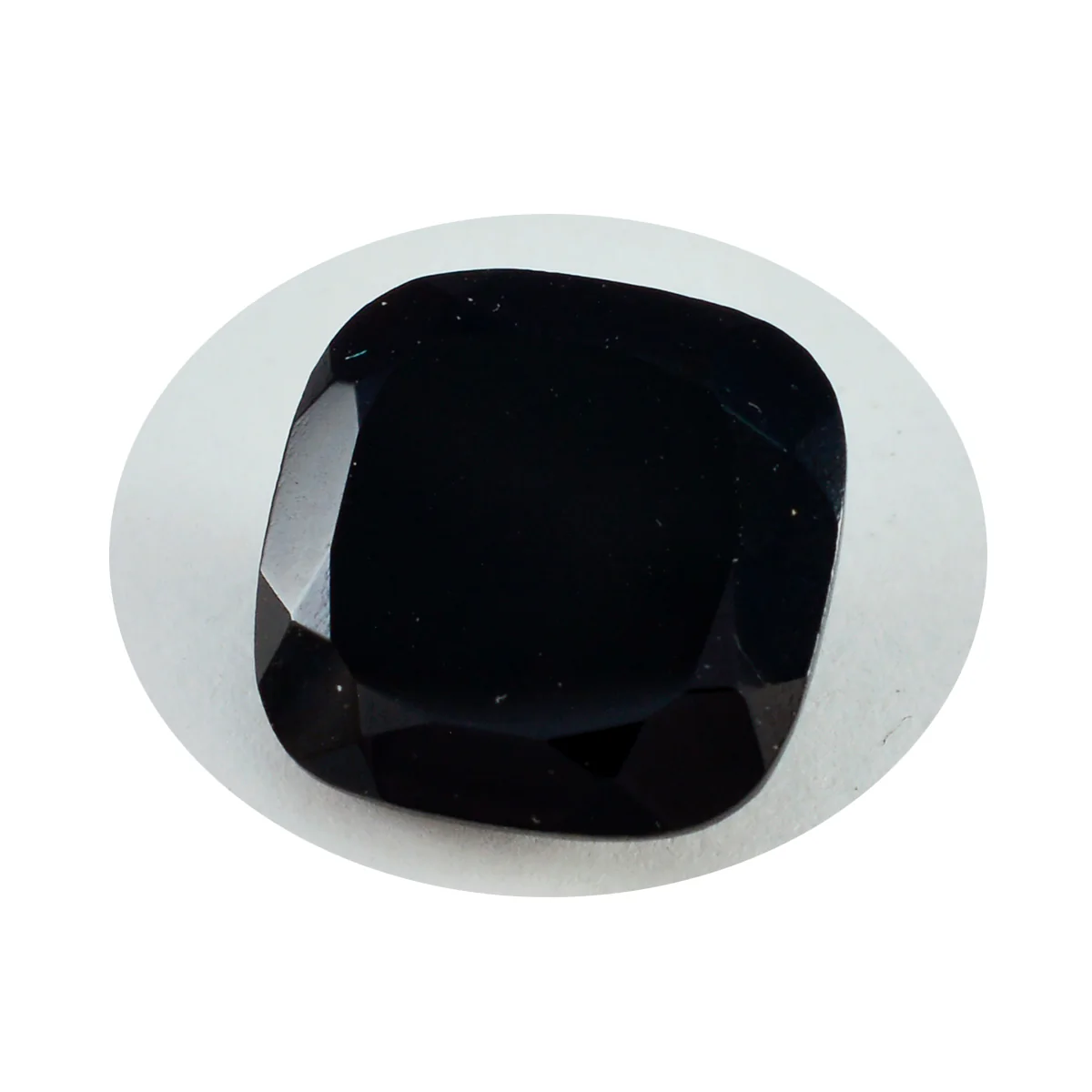 Black Onyx 1PC Chunky 15x15 MM Cushion Faceted Black Superior Semi Precious Loose Gemstone - Image 2