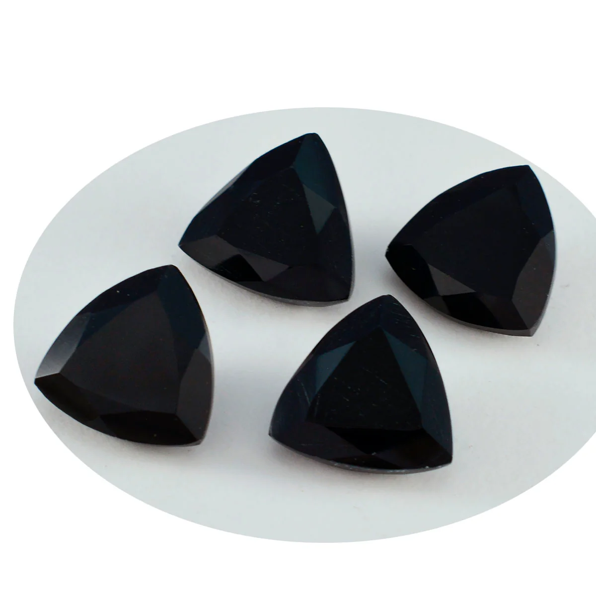 Black Onyx 1PC Chunky 15x15 MM Triangle Faceted Black Superior Semi Precious Loose Gemstone - Image 3