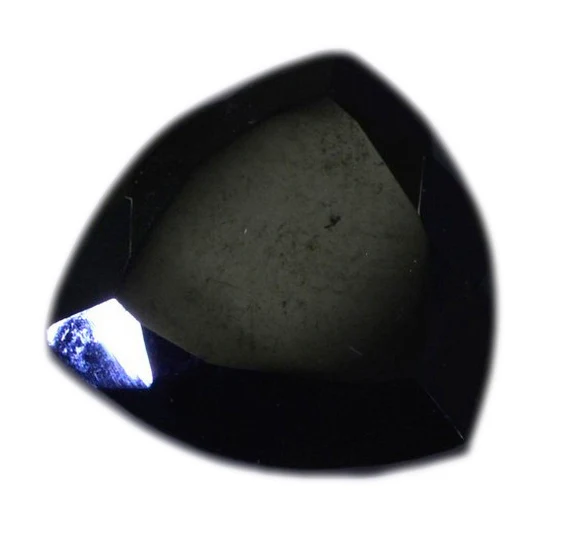 Black Onyx 1PC Large 10x10 MM Triangle Faceted Black Shine Semi Precious Loose Gems - Image 3
