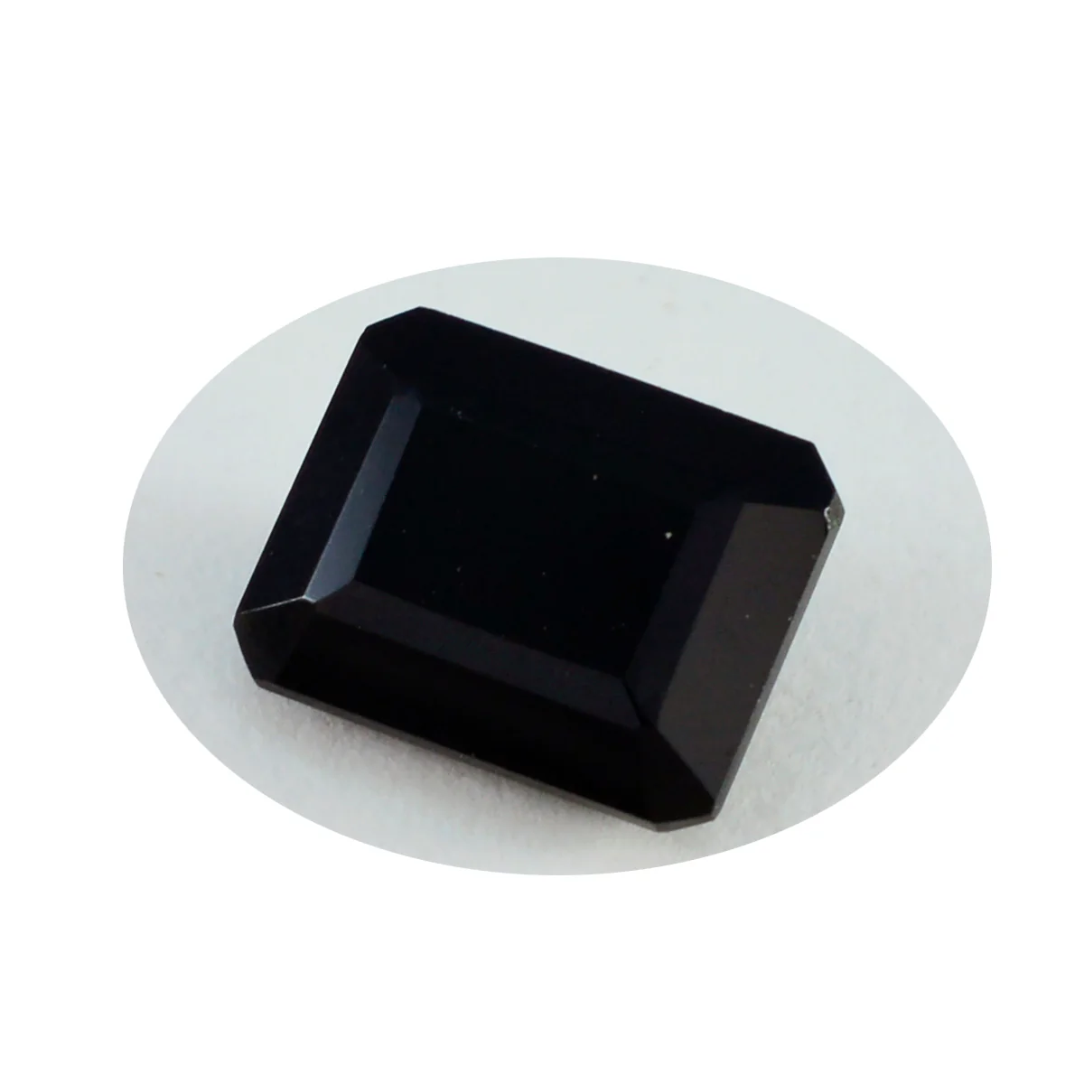 Black Onyx 1PC Large 10x12 MM Emerald Faceted Black Luster Semi Precious Loose Gemstones