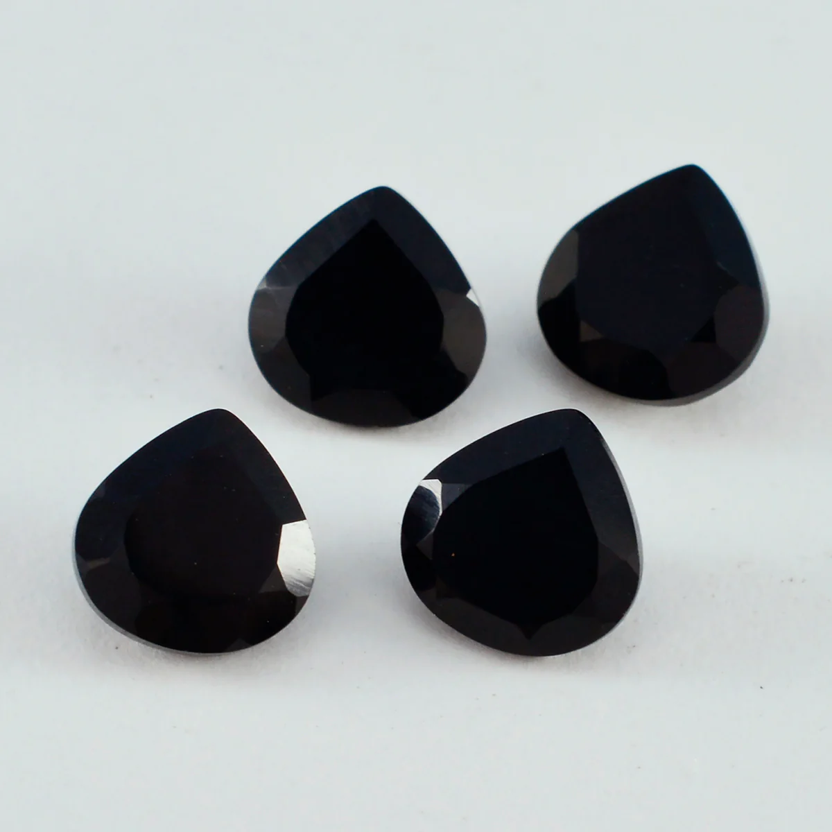Black Onyx 1PC Large 12x12 MM Heart Faceted Black High-Quality Semi Precious Loose Gemstones