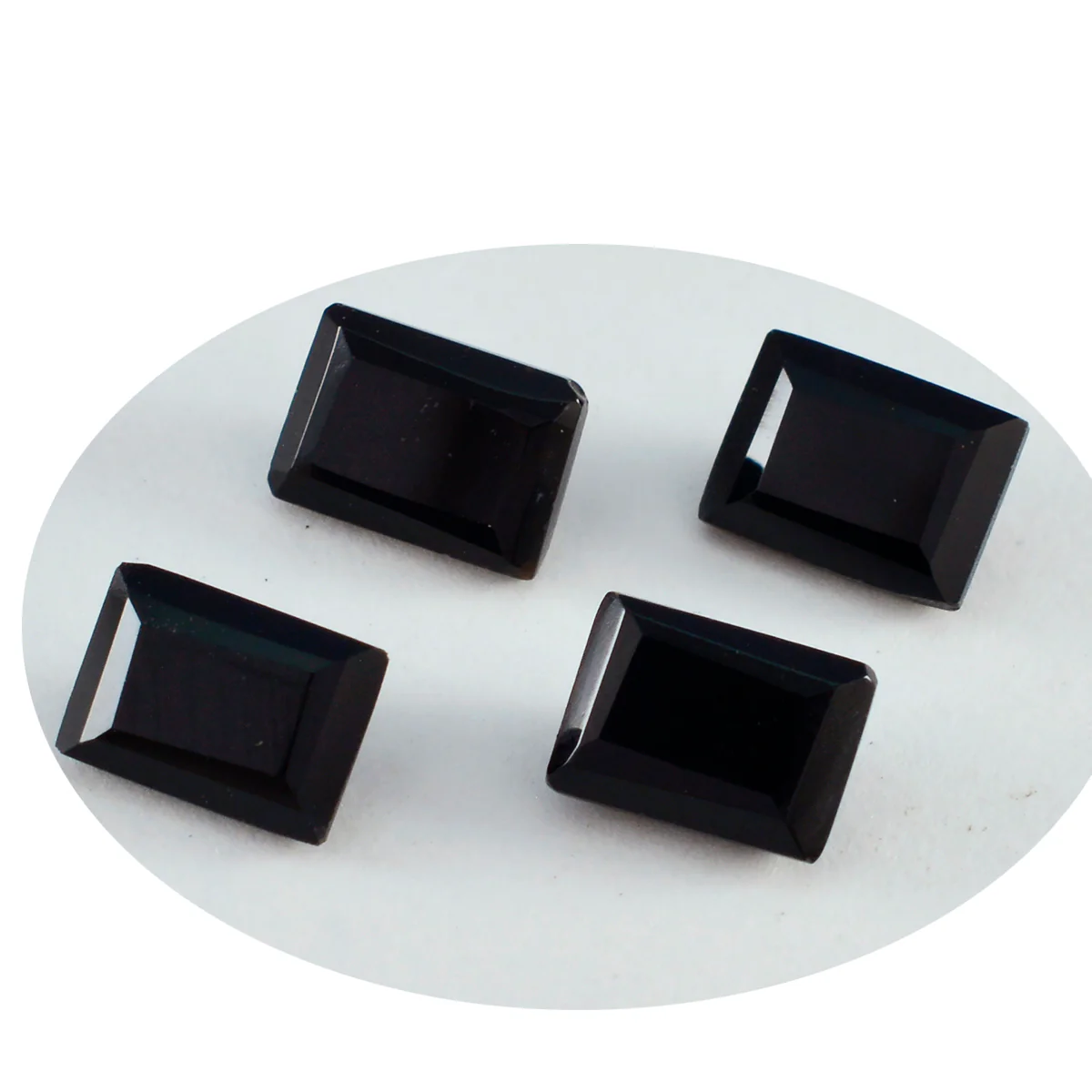 Black Onyx 1PC Large 8x12 MM Emerald Faceted Black Splendid Semi Precious Loose Gemstone