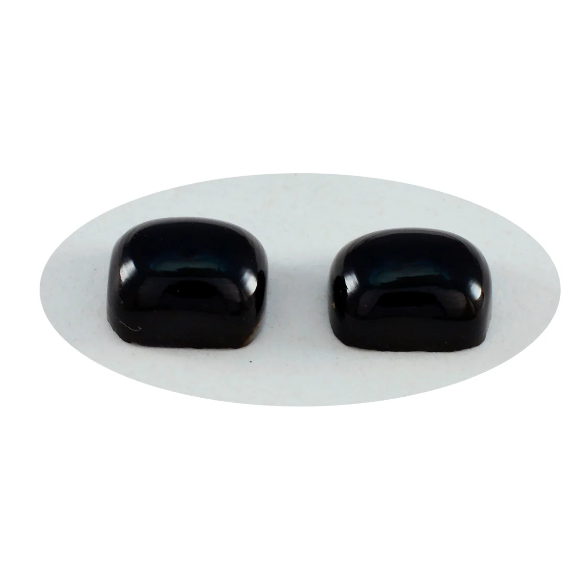 Black Onyx 1PC Medium 8x10 MM Emerald Cabochon Black Lustrous semi Precious Loose Gemstone - Image 2