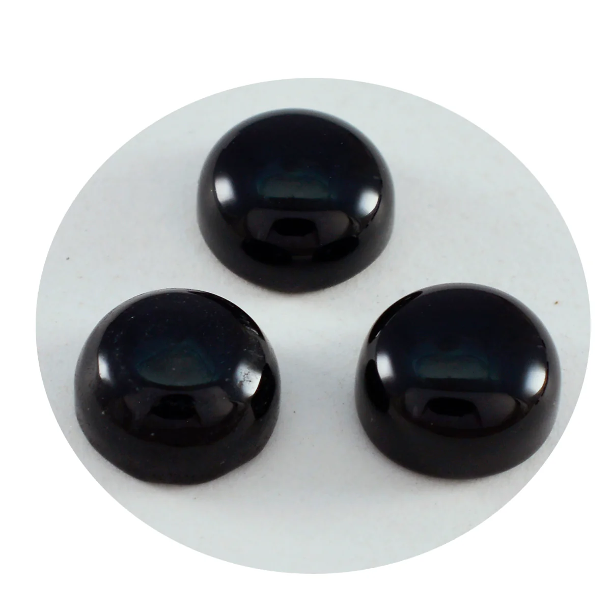 Black Onyx 1PC Medium 9x9 MM Round Cabochon Black Brilliant semi Precious Precious Gemstone - Image 2