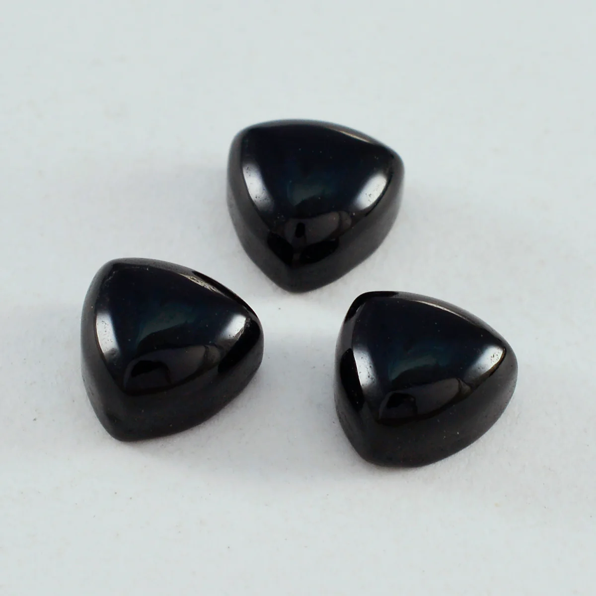 Black Onyx 1PC Medium 9x9 MM Triangle Cabochon Black Brilliant semi Precious Loose Gemstones - Image 2