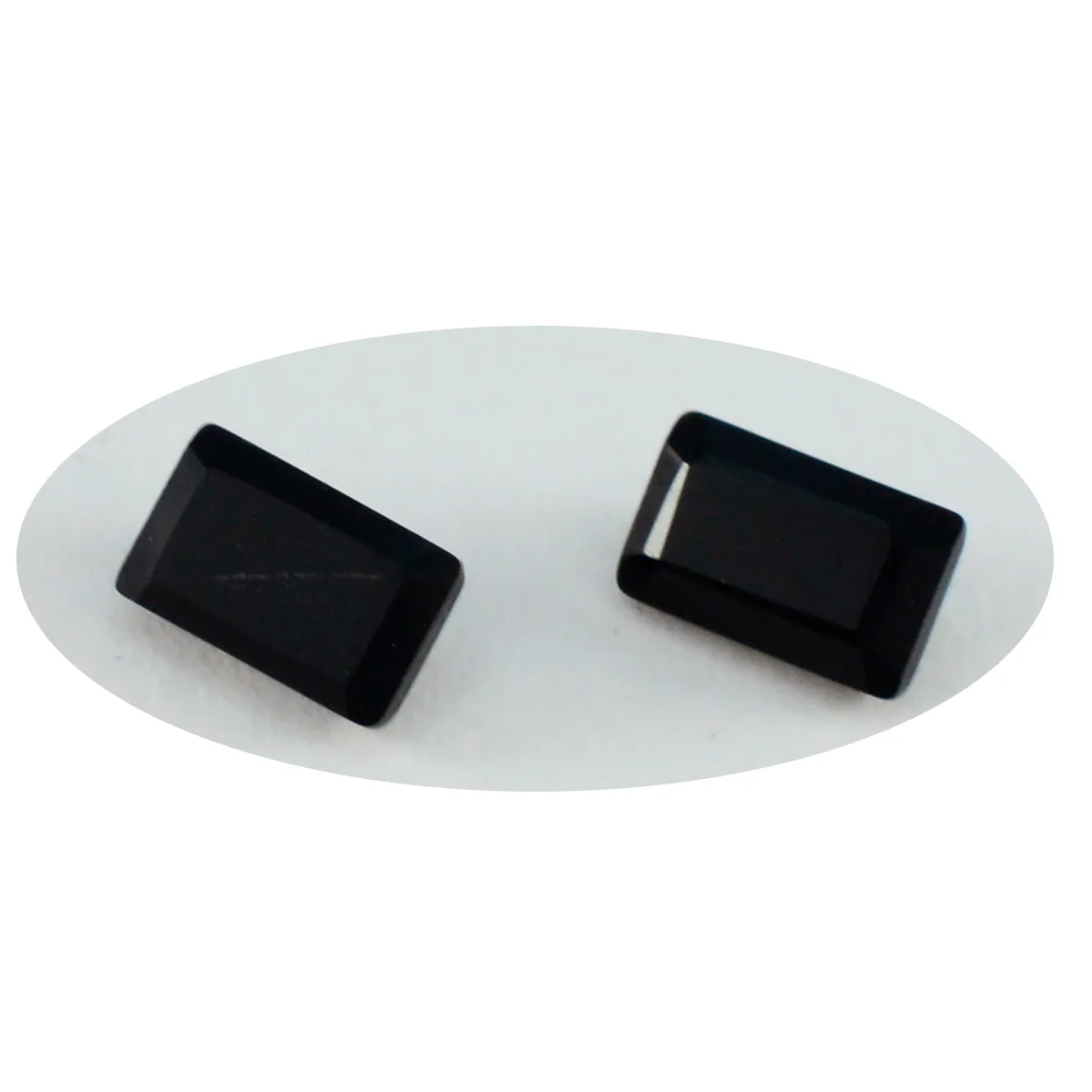 Black Onyx 1PC Small 6x8 MM Emerald Faceted Black Superior Semi Precious Gems - Image 2