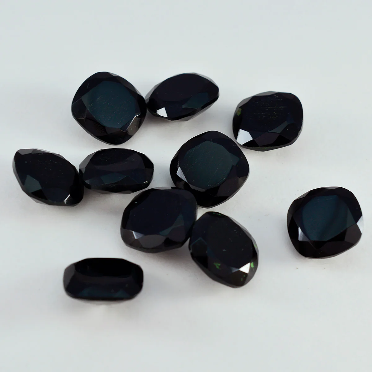 Black Onyx 1PC Small 8x8 MM Cushion Faceted Black Luster Semi Precious Loose Gemstones