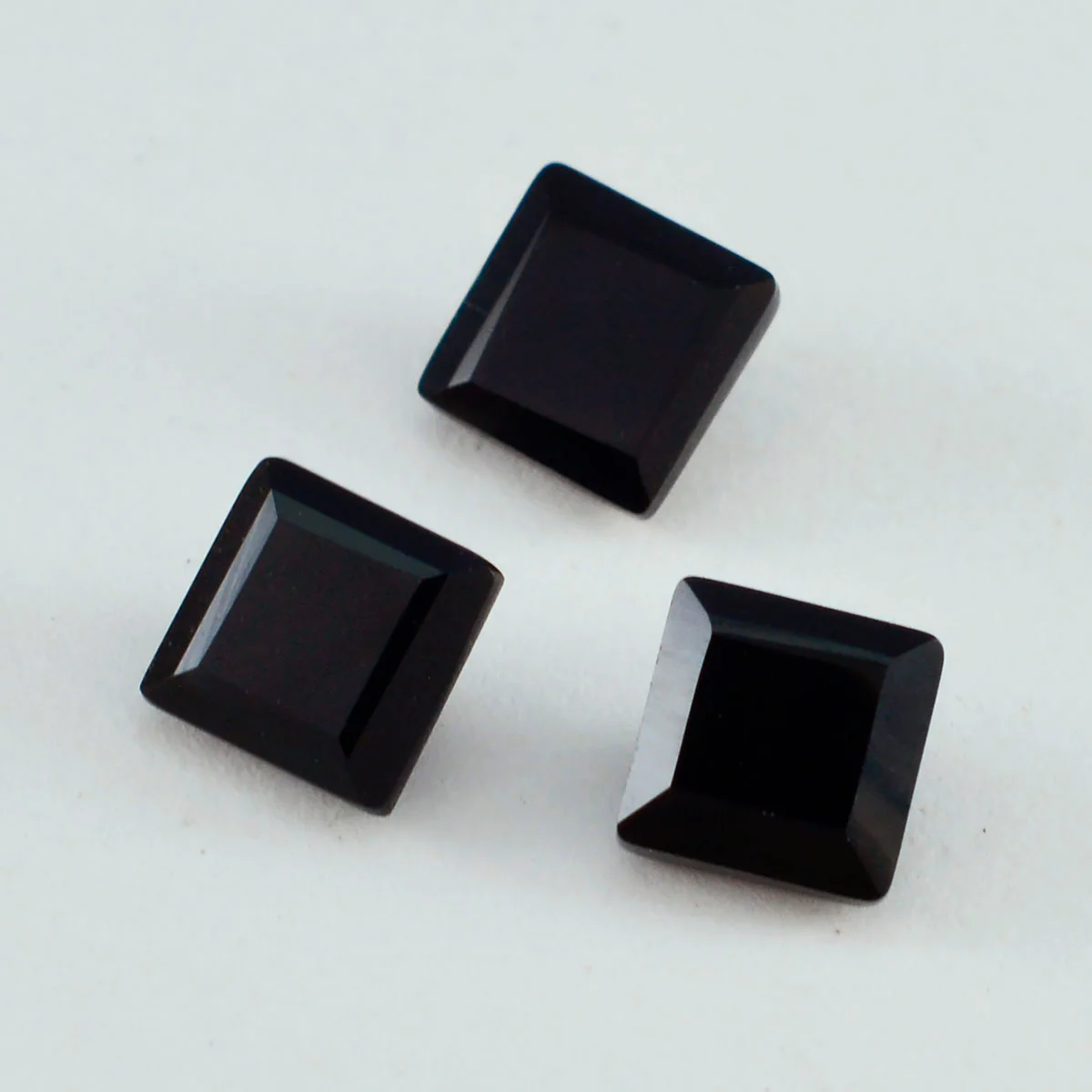 Black Onyx 1PC Tiny 5x5 MM Square Faceted Black Sparkling Semi Precious Gems