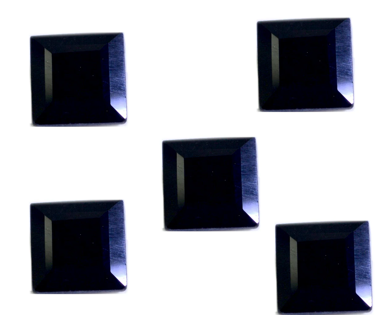 Black Onyx 1PC Tiny 5x5 MM Square Faceted Black Sparkling Semi Precious Gems - Image 2