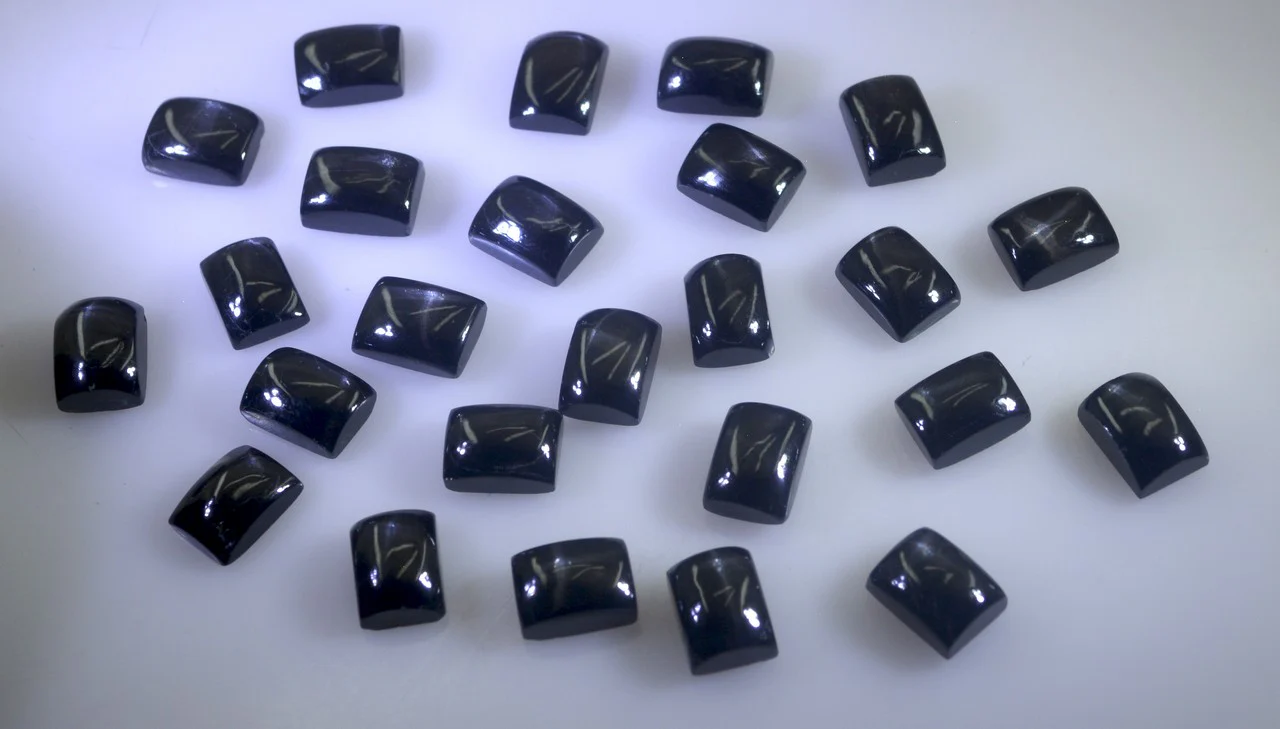 Black Onyx 1PC Tiny 5x7 MM Emerald Cabochon Black Brilliant semi Precious Loose Gemstones - Image 3