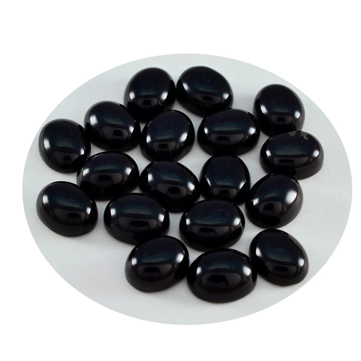 Black Onyx 1PC Tiny 5x7 MM Oval Cabochon Black Fiery semi Precious Semi Precious Gemstone - Image 2