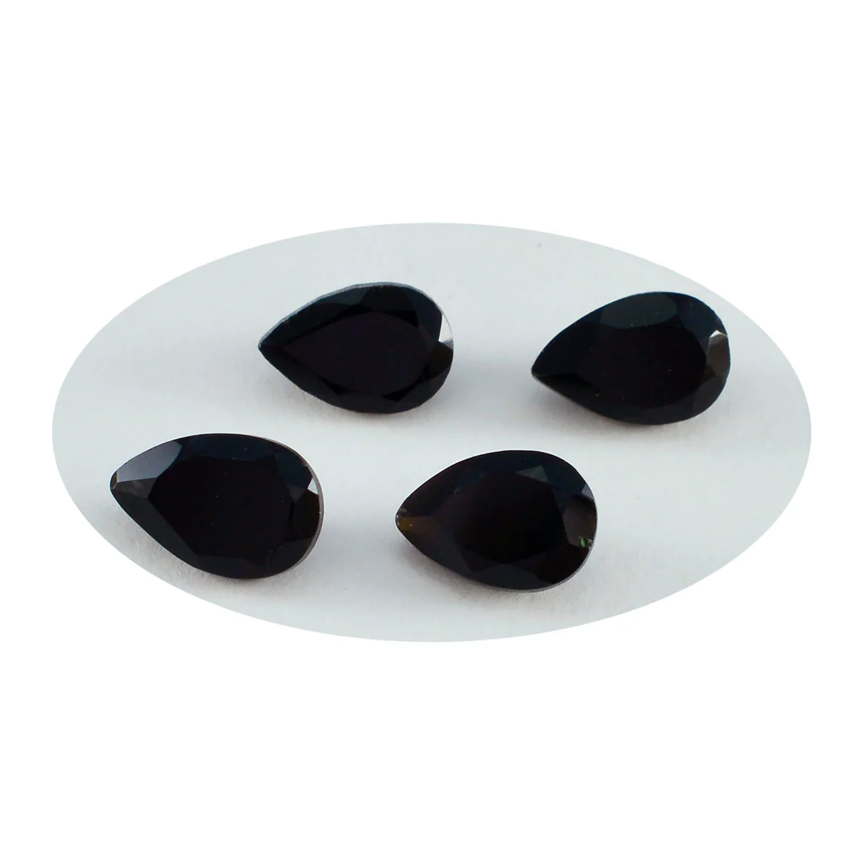 Black Onyx 1PC Tiny 5x7 MM Pear Faceted Black Brilliant Semi Precious Loose Gems - Image 3