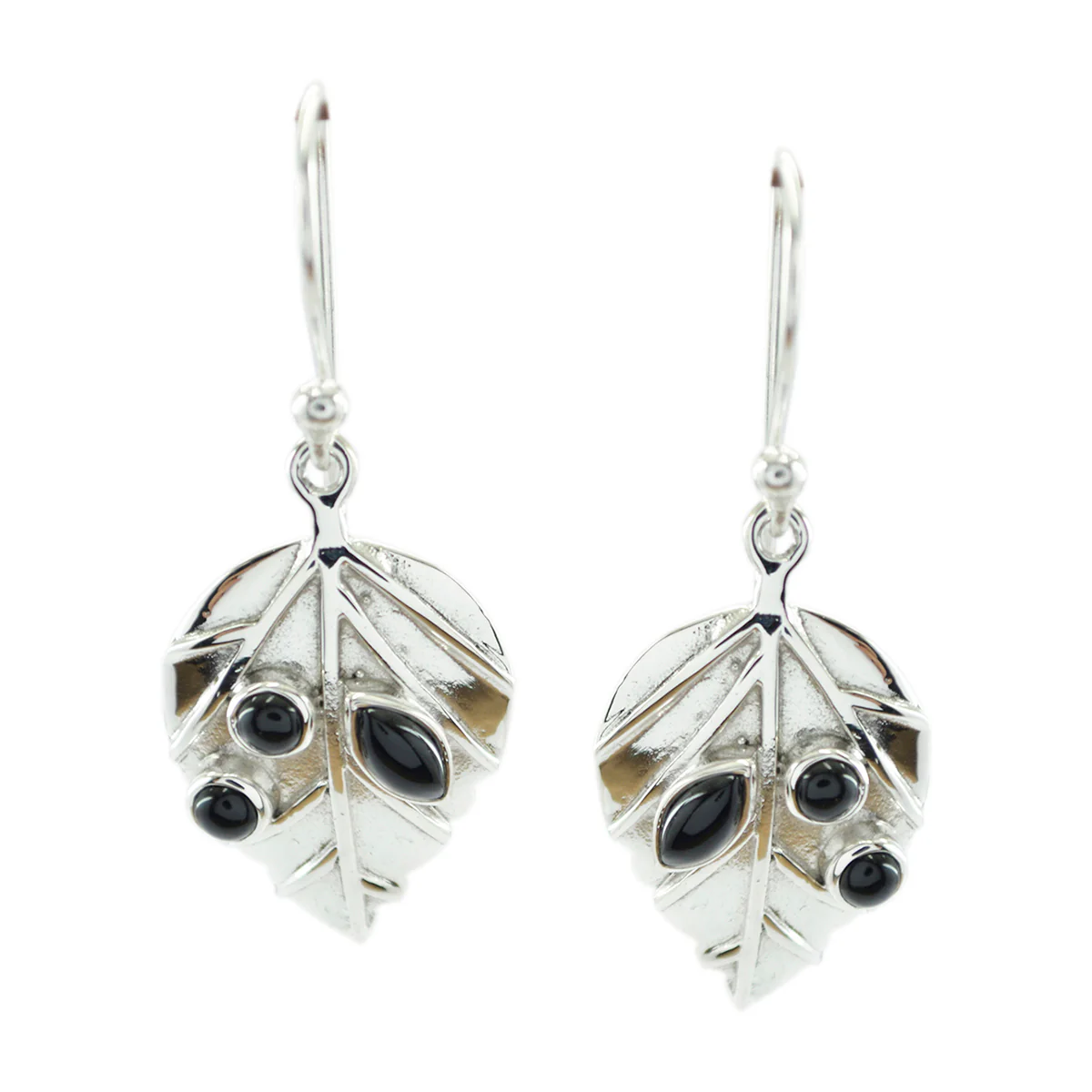 Black Onyx Australian Hanna multiple Dangle Black 92.5 Silver Earring